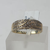 LADIES 9CT DIAMOND RING 2.5GMS Ring Size M / 6.5 US